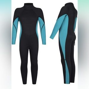Kids Wetsuit 3mm Neoprene Full Body Suit Long Sleeve Swimsuit Sun UV Beach Surf